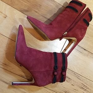 suede nine west booties